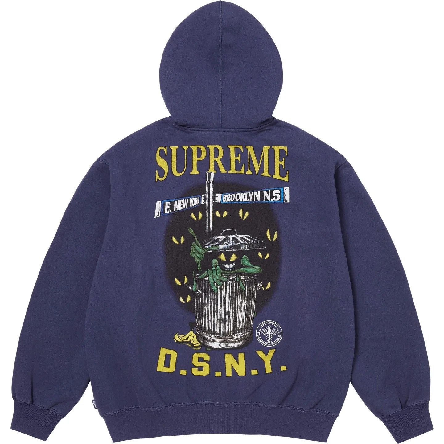 Supreme DSNY Zip Up Hooded Sweatshirt Washed Navy