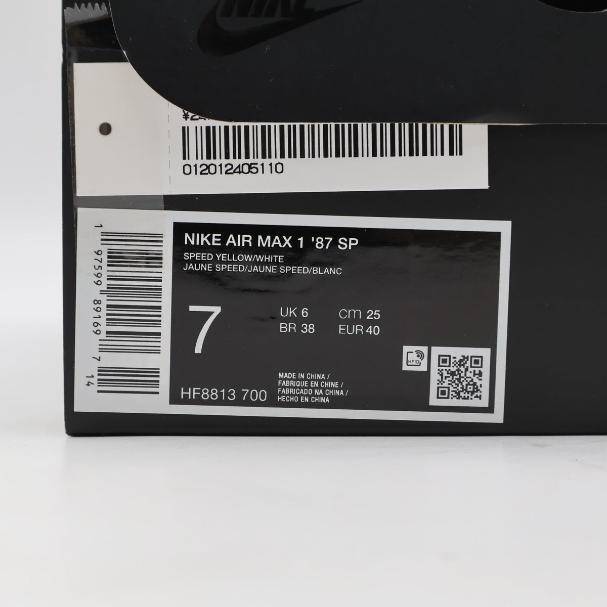 HF8813-700 Supreme Nike Air Max 1 '87 SP Yellow SS25 Week4 (Men's)