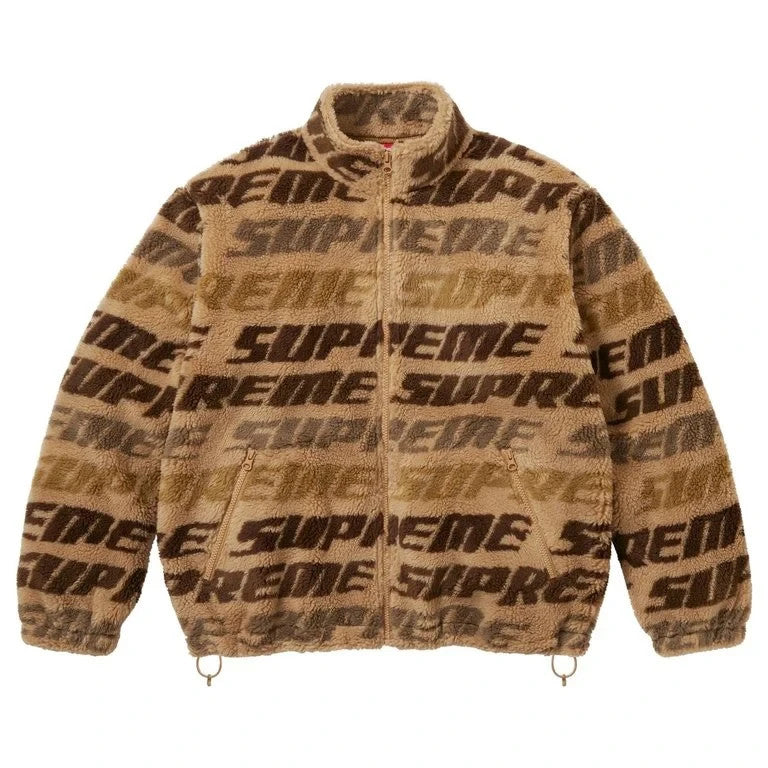 Supreme Repeat Jacquard Fleece Jacket Tan