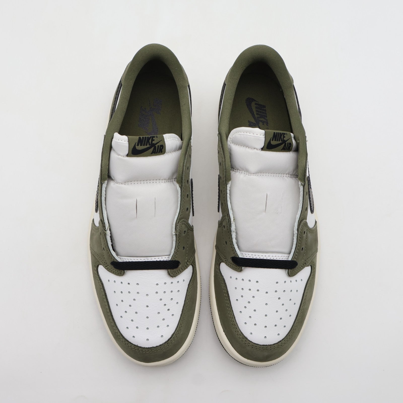 HQ6998-200 Nike Air Jordan 1 Low OG Medium Olive and Summit White (Men's)