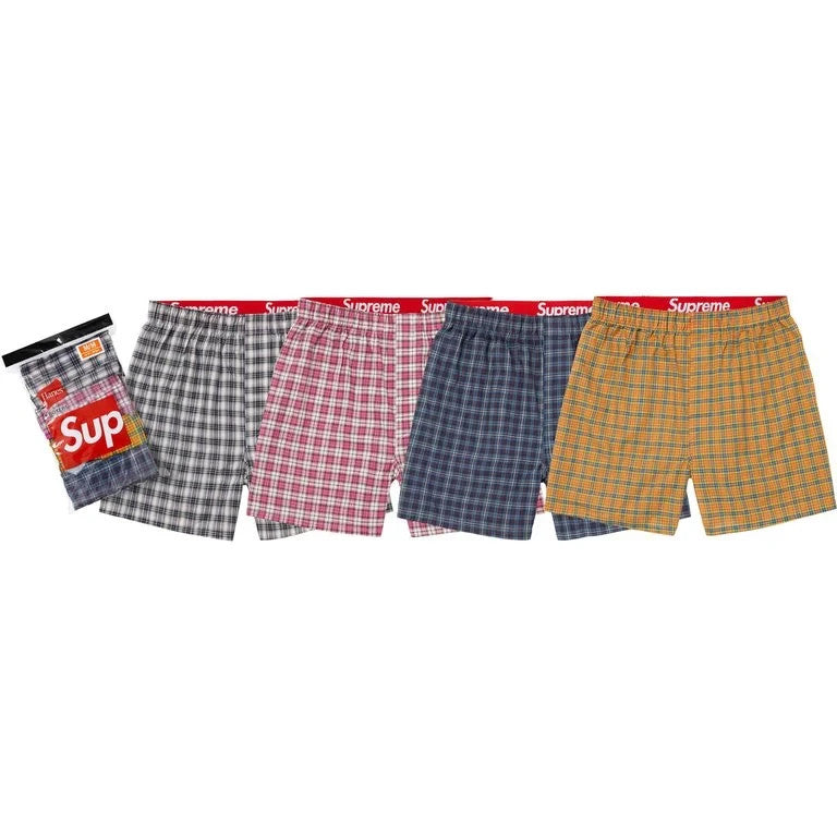 Supreme x Hanes Plaid Boxers (4 Pack) Multicolor