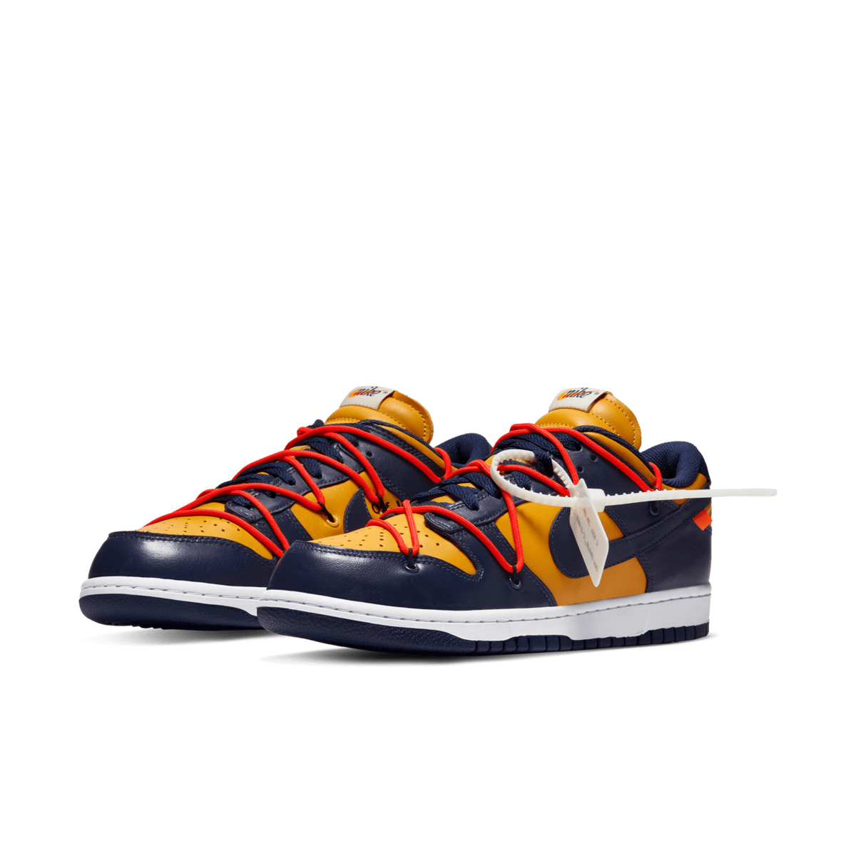 CT0856-700 Off-White Ã Nike Dunk Low LTHR  University GoldMidnight Navy (Men's)