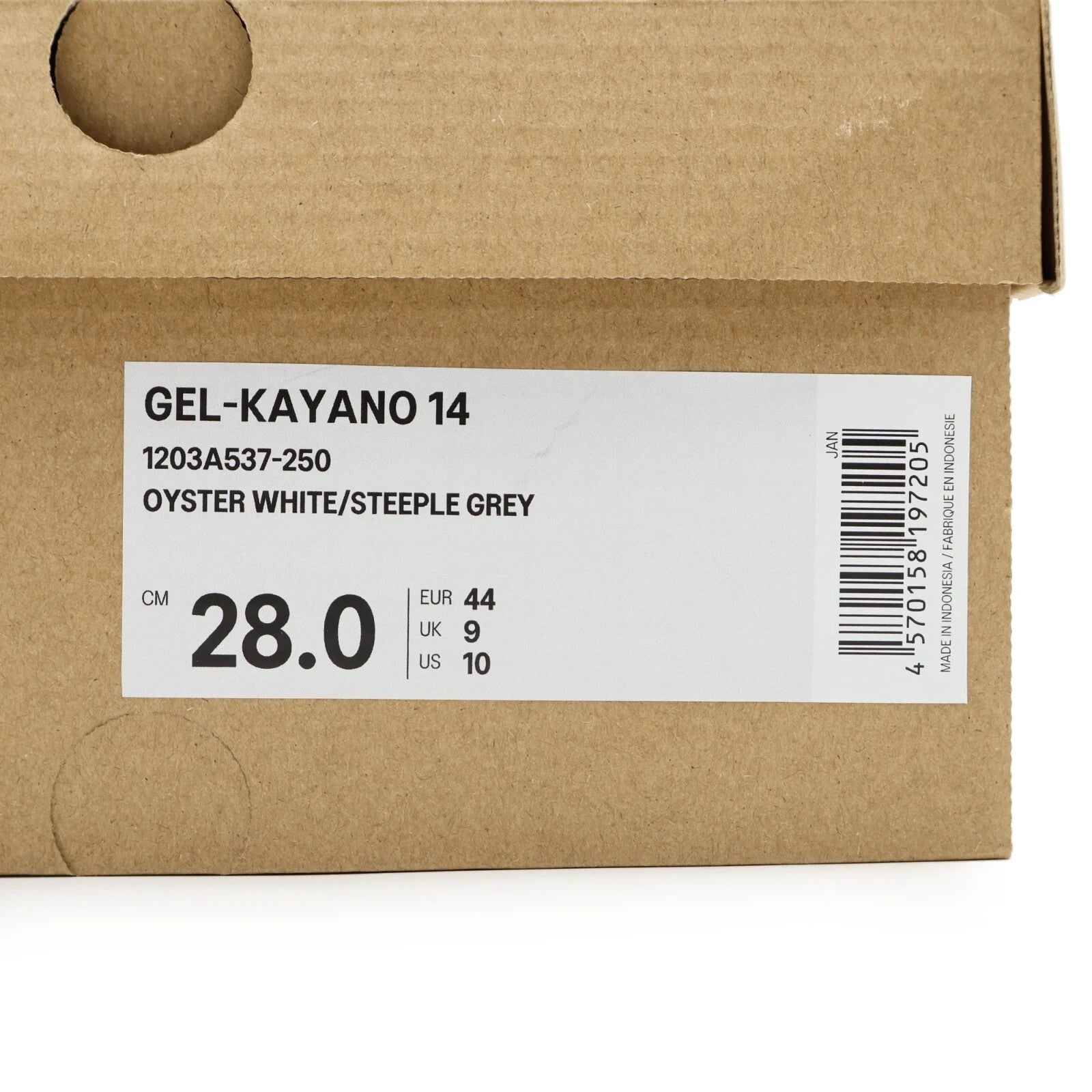 1203A537-250 Asics Gel-Kayano 14 Oyster White Steeple Grey (Men's)