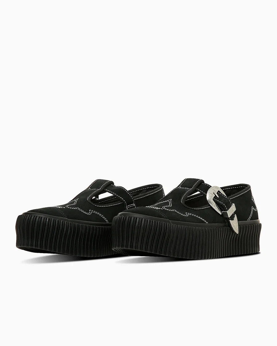 31315840  Converse All Star Lifted Ribtape T-Strap WT OX Black (Men's)