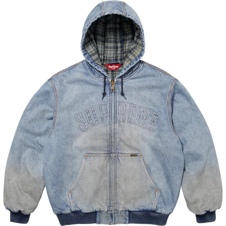 Supreme Reflective Arc Hooded Work Jacket Denim
