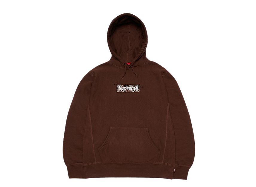 Supreme Bandana Box Logo Hooded Sweatshirt Brown