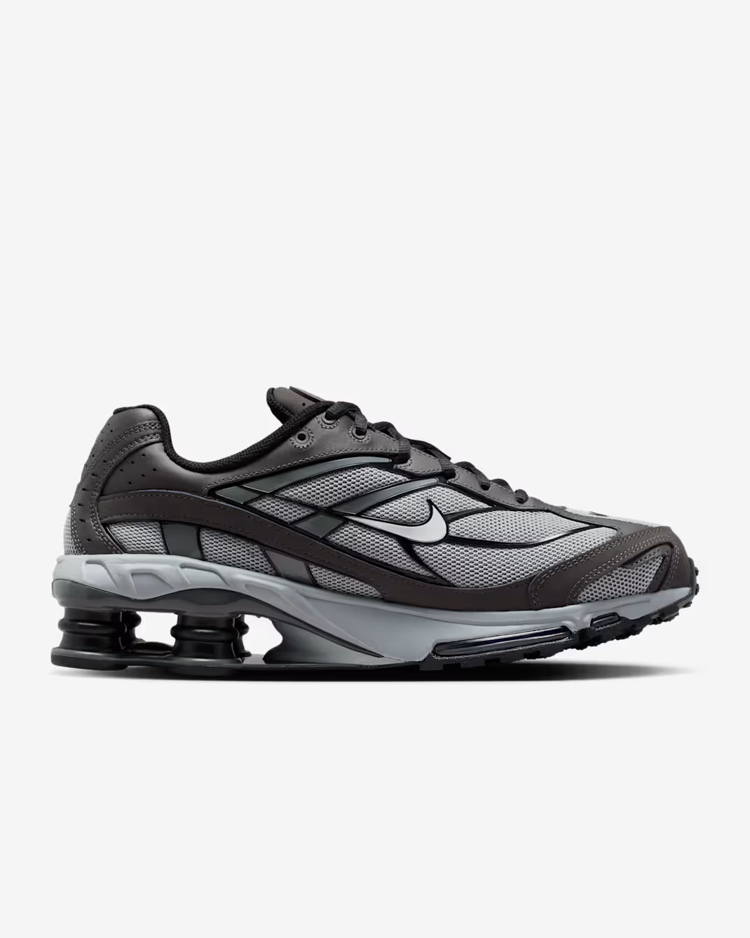 IO4296-001 Nike Shox R4 Ride 2 Light Smoke Grey Medium Ash Black (Men's)