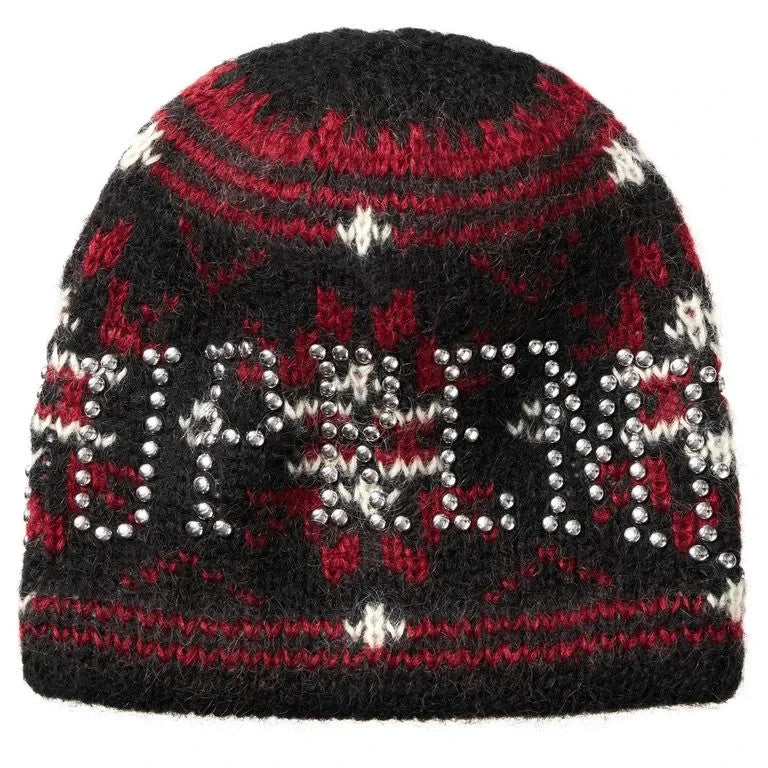 Supreme Studded Fair Isle Beanie Black