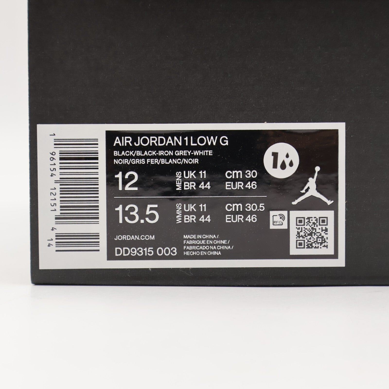 DD9315-003 Nike Air Jordan 1 Low Golf Black Crocodile Skin Iron Grey (Men's)