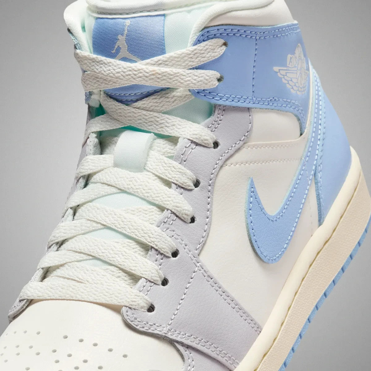 BQ6472-402 Nike Air Jordan 1 Mid Psychic Blue (Women's)
