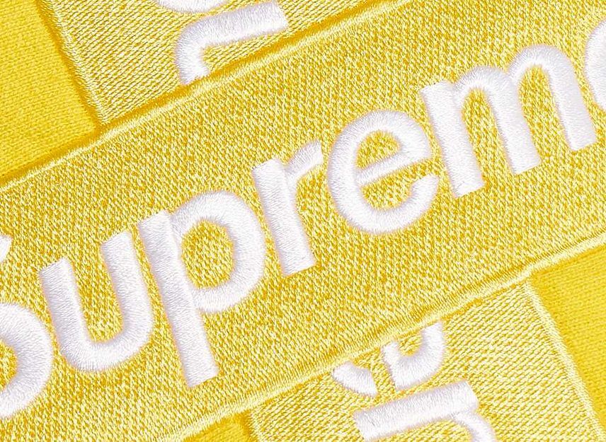 Supreme Cross Box Logo Hooded Sweatshirt Yellow