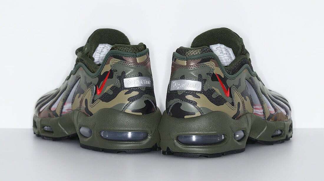 CV7652-300 Nike Air Max 96 Supreme Camo Dark Army Speed Red Clear (Men's)