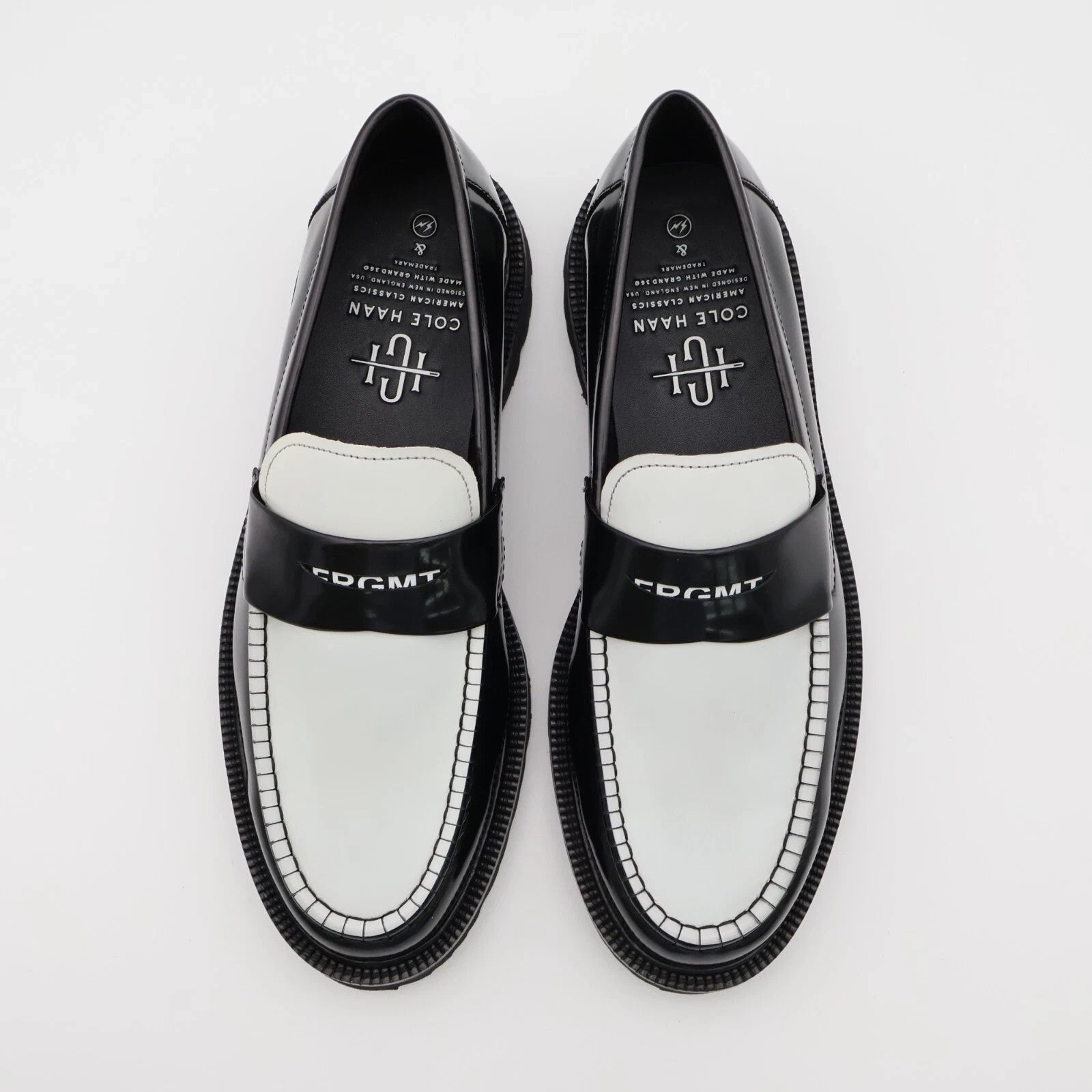 C38640 Fragment COLE HAAN American Classics Penny Loafer White Black