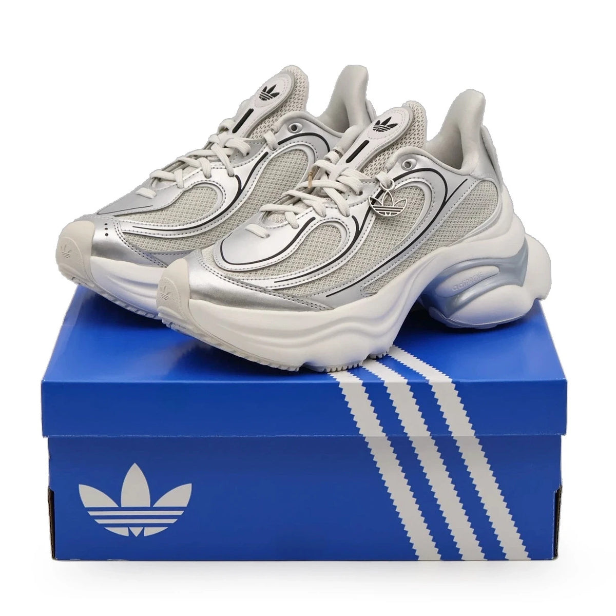 KI0557 adidas Originals Ozvenuz Silver Metallic Grey One Crystal White (Women's)