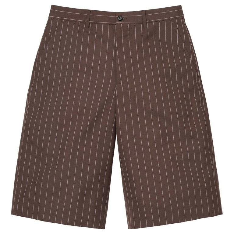 Supreme Pinstripe Wool Trouser Short Brown