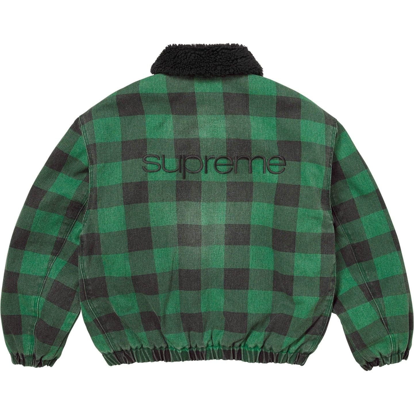 Supreme Faux Shearling Lined Bomber Jacket Plaid