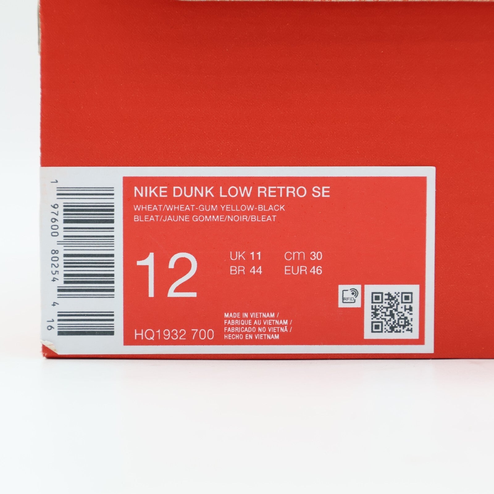 HQ1932-700 Nike Dunk Low Retro SE Wheat Gum Yellow Black (Men's)