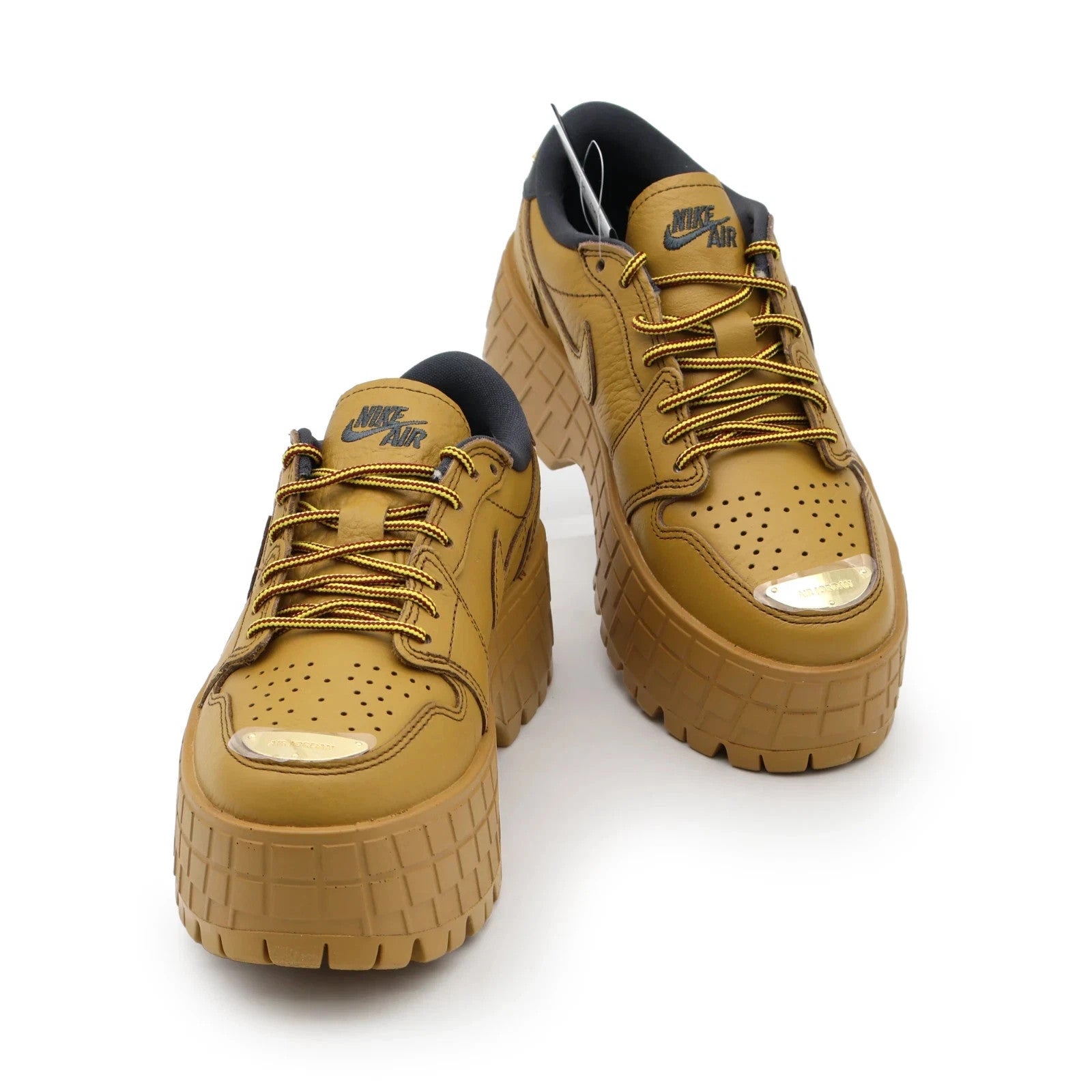 HF3184-700 Nike Air Jordan 1 Brooklyn Low Wheat Team Red Metallic Gold (Women's)