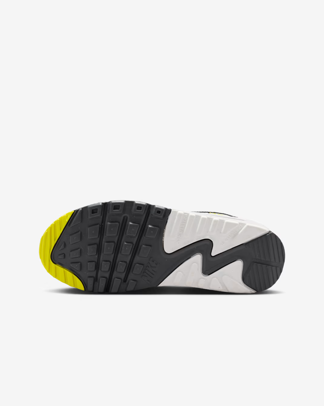 IQ0098-100 Nike GS Air Max 90 Off White Dark Smoke Grey Light Smoke Grey Sonic