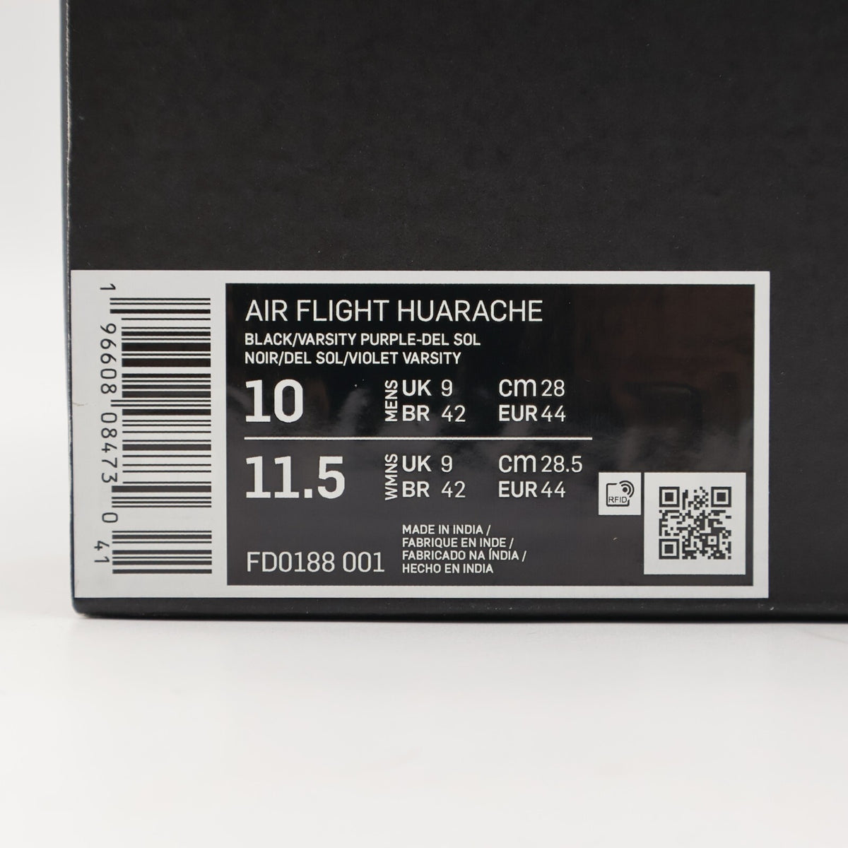 FD0188-001 Nike Air Flight Huarache Lakers Away Black Varsity Purple (Men's)