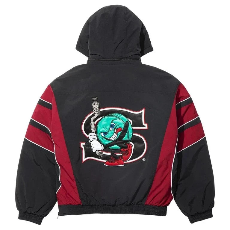 Supreme SALEM Half Zip Stadium Jacket Black