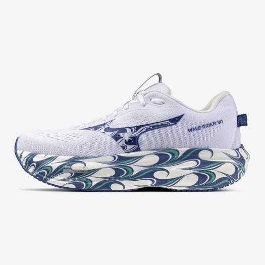 J1GU262382 Mizuno Wave Rider 30 "White/Blue/Sky Blue"