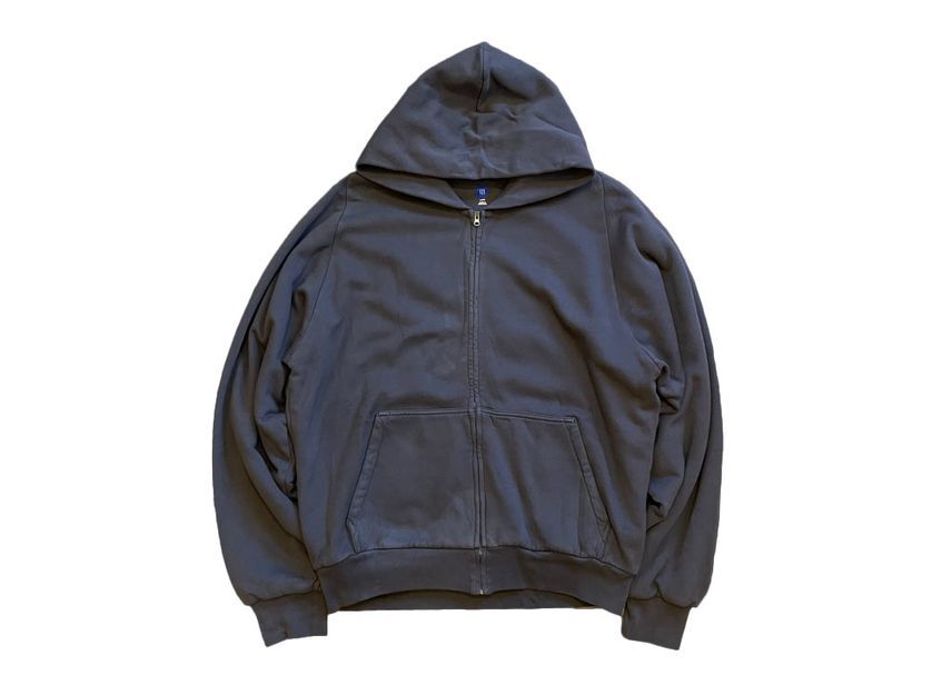 YEEZY GAP Doubleface Wide Silhouette Zip Up Sweat Hoodie Dark Grey