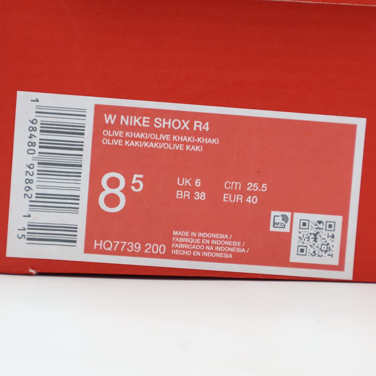 HQ7739-200 Nike  Shox R4 Olive Khaki (Women's)