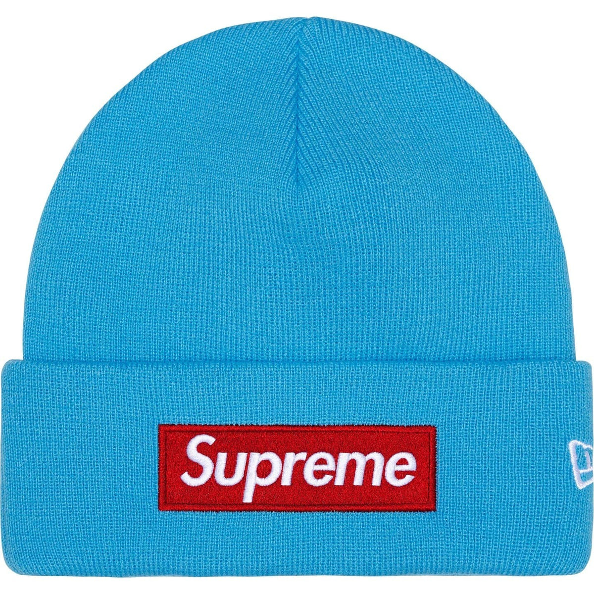 Supreme New Era Box Logo Beanie (25FW) Cyan
