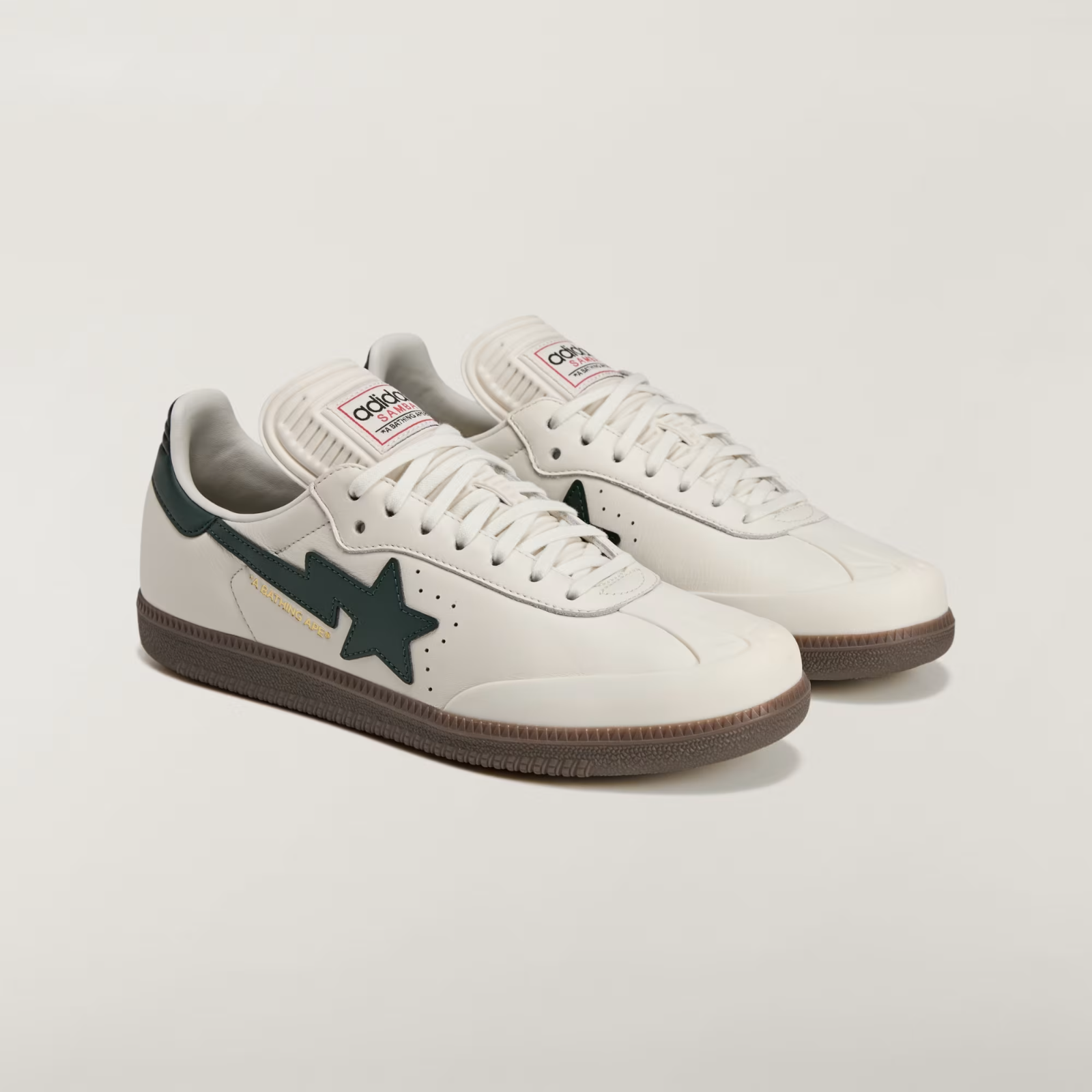 KJ8852 A BATHING APE adidas Samba World Cup Pack Off White Shadow Green(Men's)