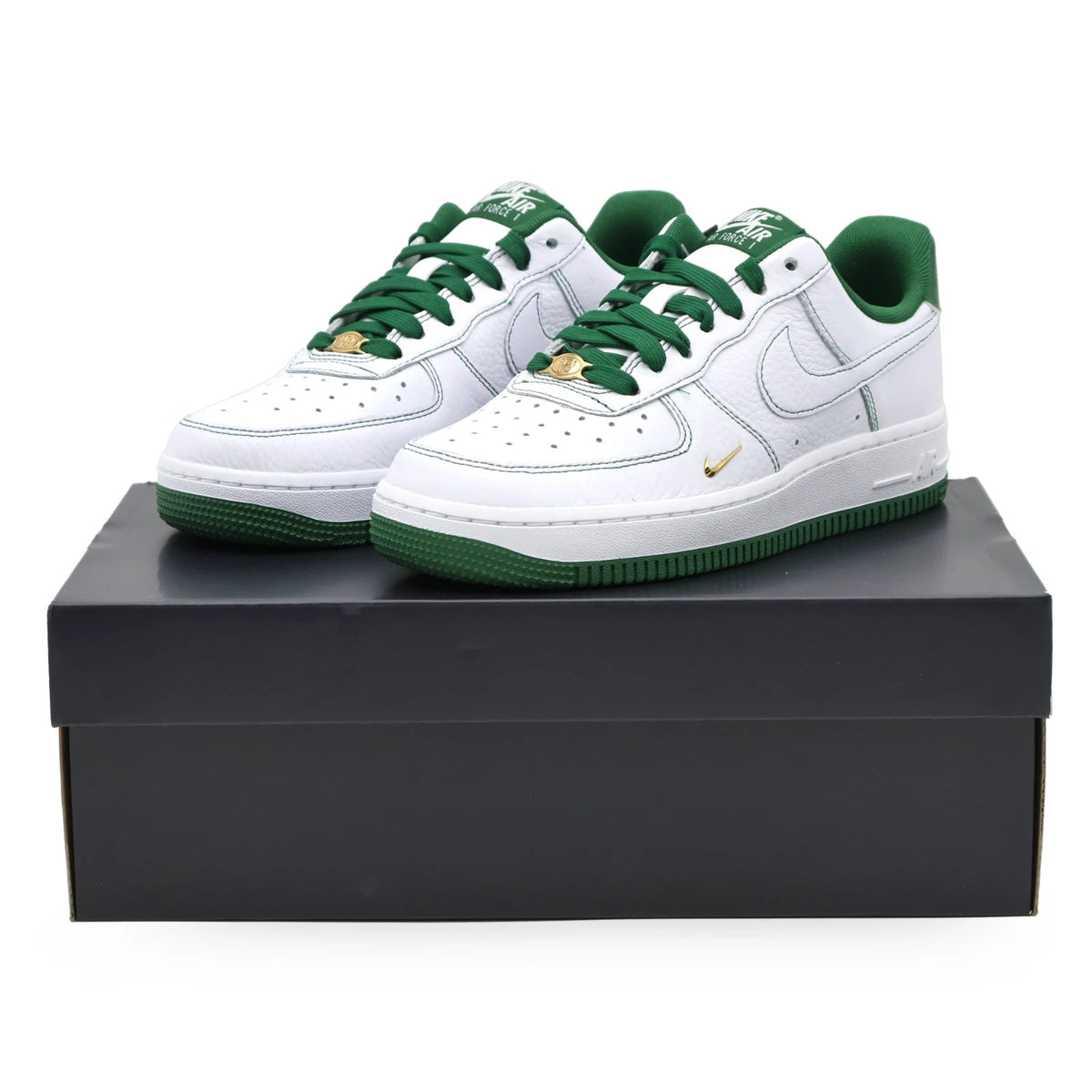 IB6543-102 Nike Air Force 1 '07 Mini Jewel White Metallic Gold Gorge (Women's)