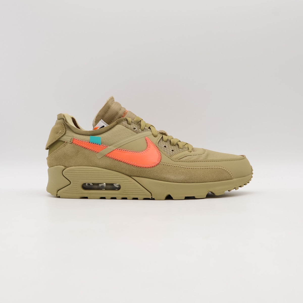 AA7293-200 Nike Air Max 90 Off-White Desert Ore Hyper Jade Bright Mango (Men's)