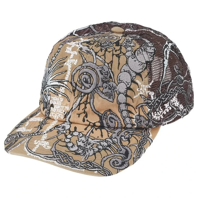Supreme Wombat Embroidered Mesh Back 6-Panel Tan