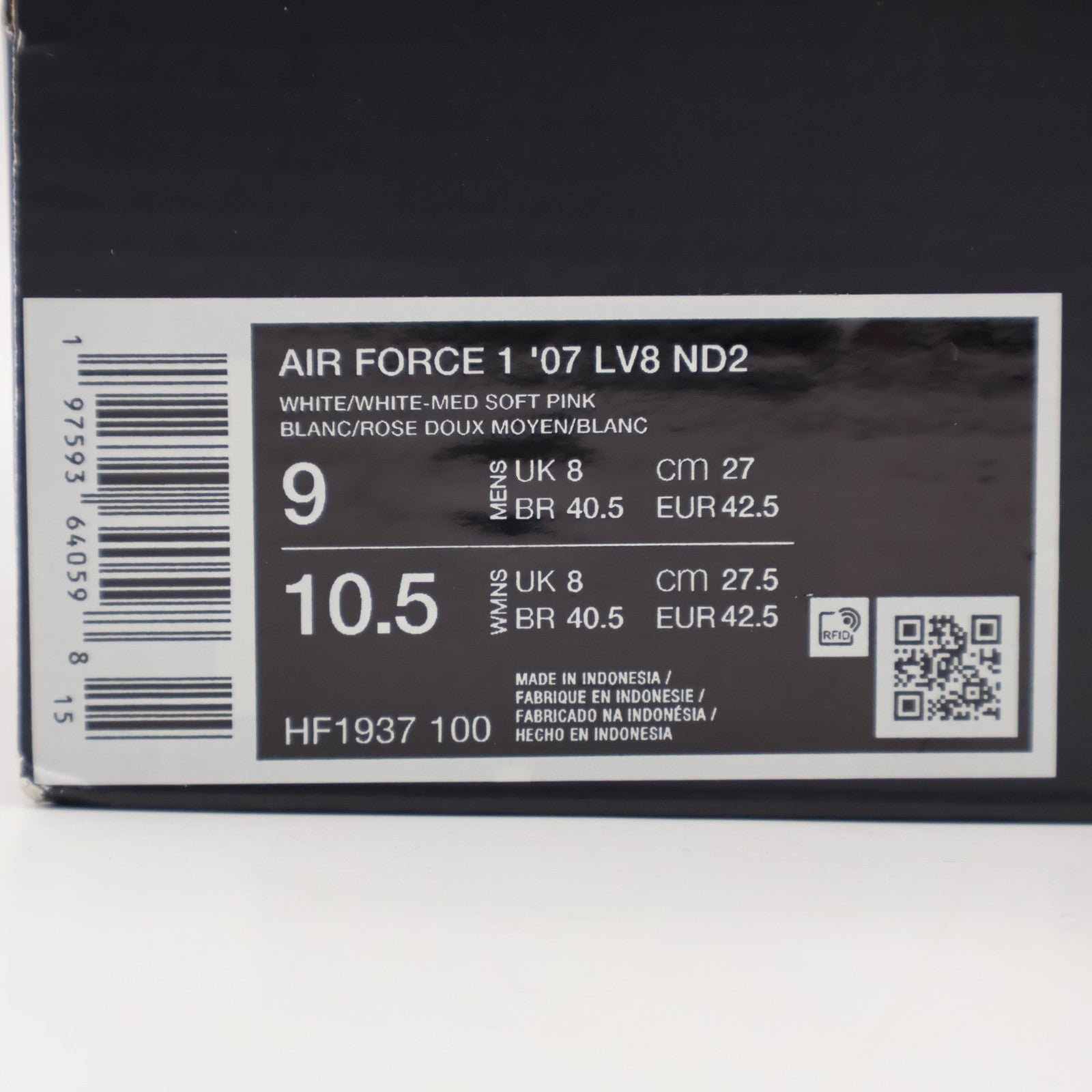 HF1937-100 Nike Air Force 1 Low '07 LV8 White (Men's)