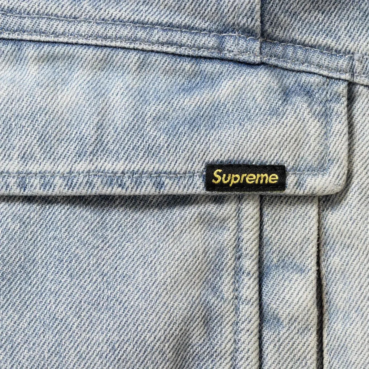 Supreme Reversible Faux Fur Hooded Work Jacket Denim