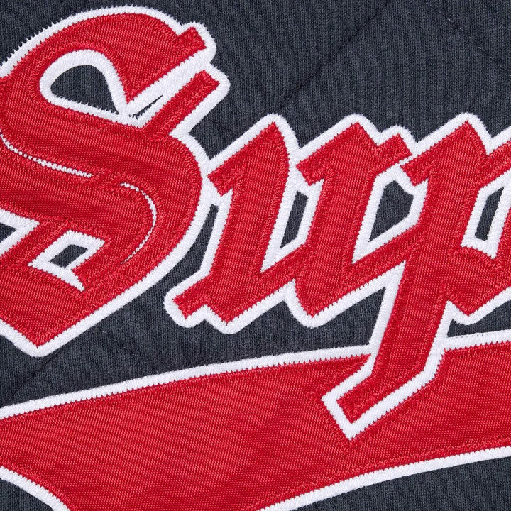 Supreme Quilted Zip Up Hooded Sweatshirt Navy