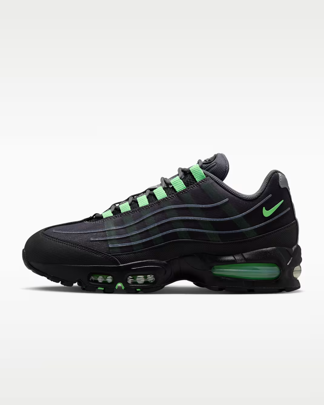 IH7853-004 Nike Air Max 95 Big Bubble Tech "Iron Grey/Dream Green" (Men's)