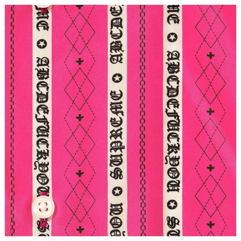 Supreme Old English Stripe Silk S/S Shirt Magenta