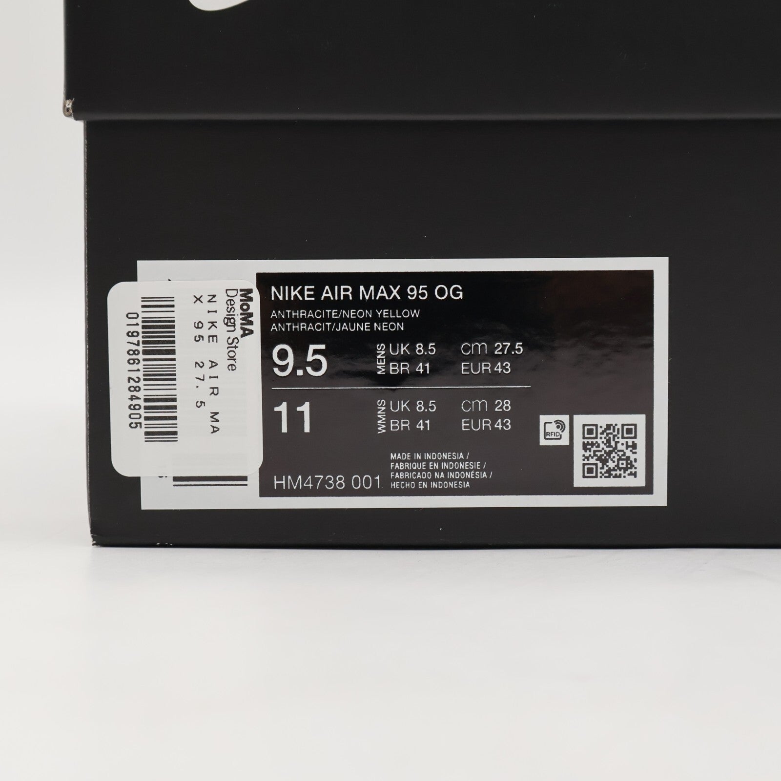 HM4738-001 MoMA Design Store Exclusive Nike Air Max 95 OG Reverse Neon (Men's)