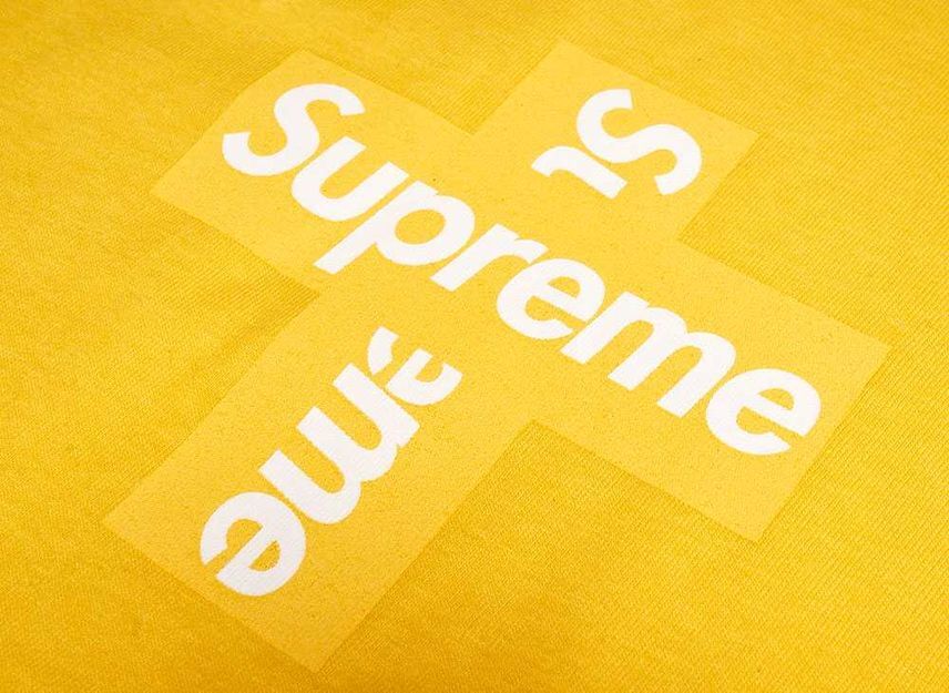 Supreme Cross Box Logo Tee Yellow