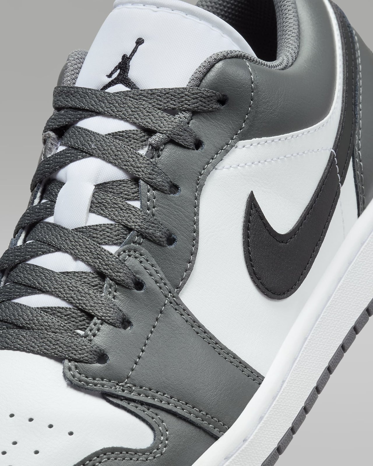 553558-152 Nike Air Jordan 1 Low Grey White Black (Men's)