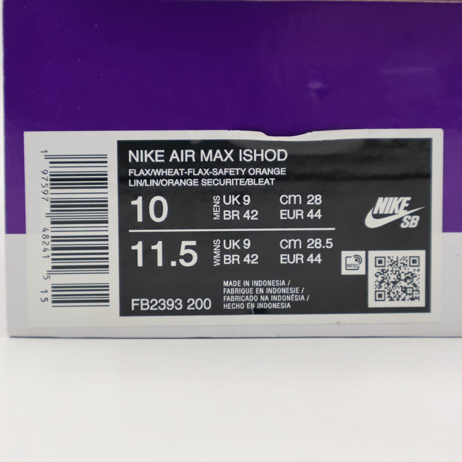 FB2393-200 Nike Air Max Ishod Flax Safety Orange Wheat (Men's)