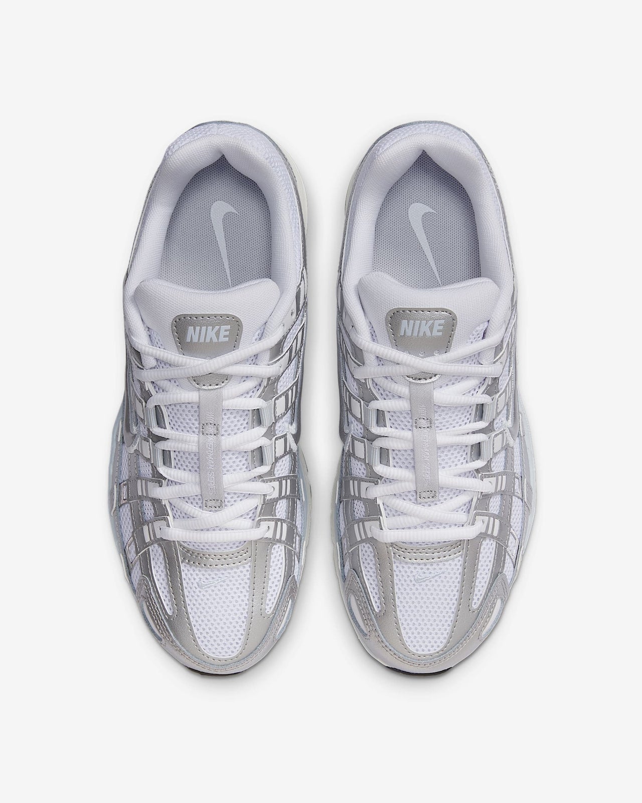 BV1021-106 Nike P-6000 White Blue Tint Sail Metallic Silver (Women's)