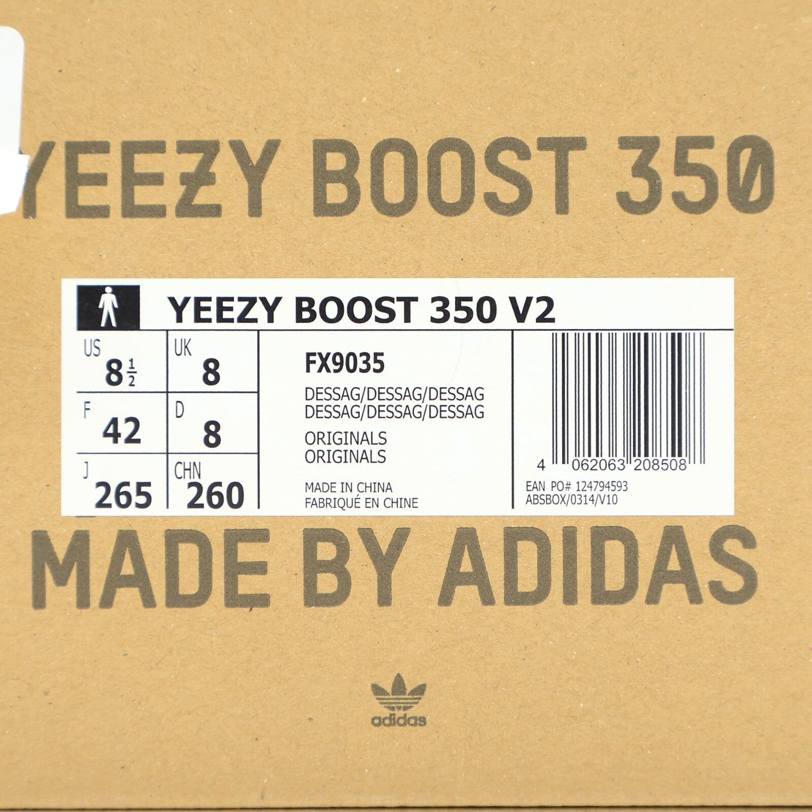 FX9035 adidas Yeezy Boost 350 V2 Desert Sage Khaki Green Orange Brown (Men's)