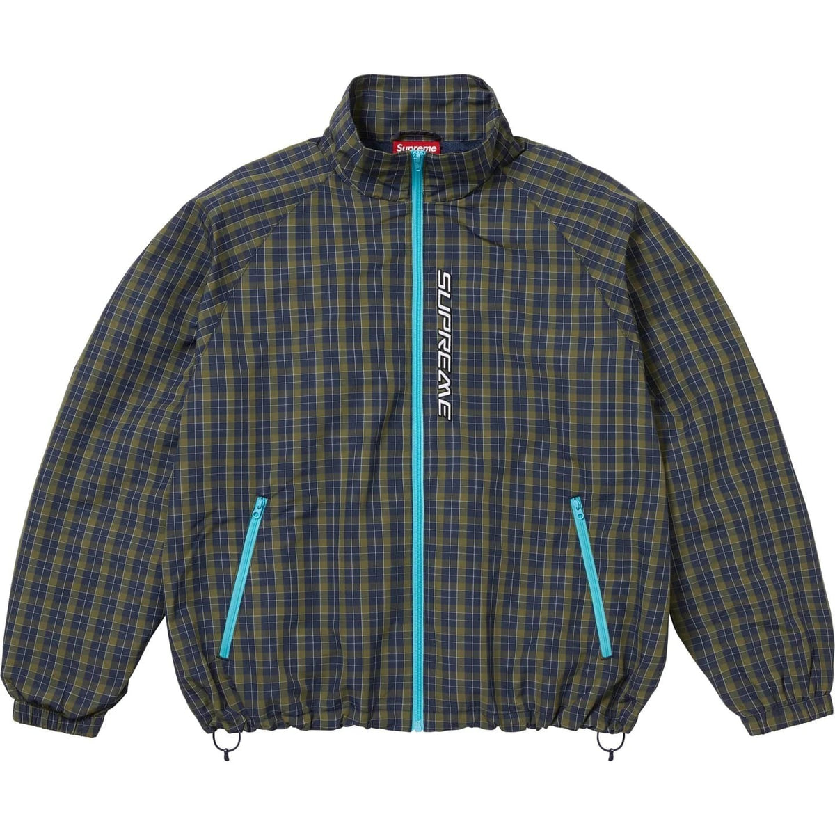 Supreme Plaid Track Jacket Navy