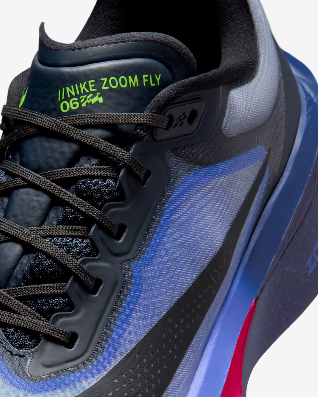 IO9572-400 Nike Zoom Fly 6 Dark Obsidian Racer Blue Emerald Rise Black (Menâs)
