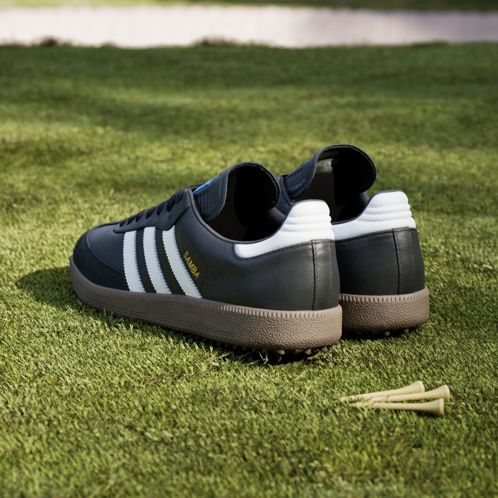 JH6150 adidas Samba Golf Full Grain Leather Core Black Cloud White Gum (Men's)