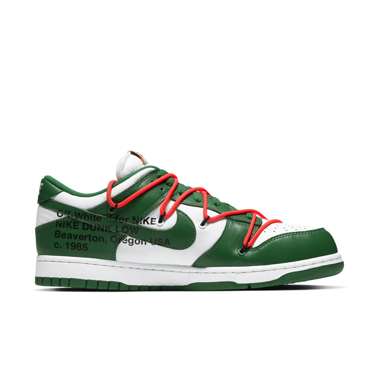 CT0856-100 OFF-WHITE Ã Nike Dunk Low  White/Pine-Green (Men's)