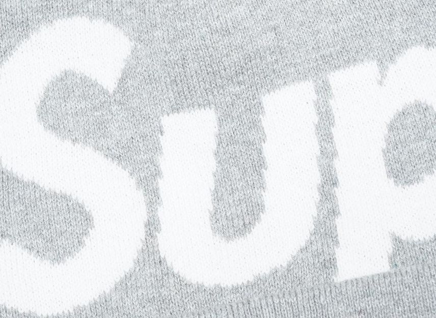 Supreme Big Logo Beanie Heather Grey