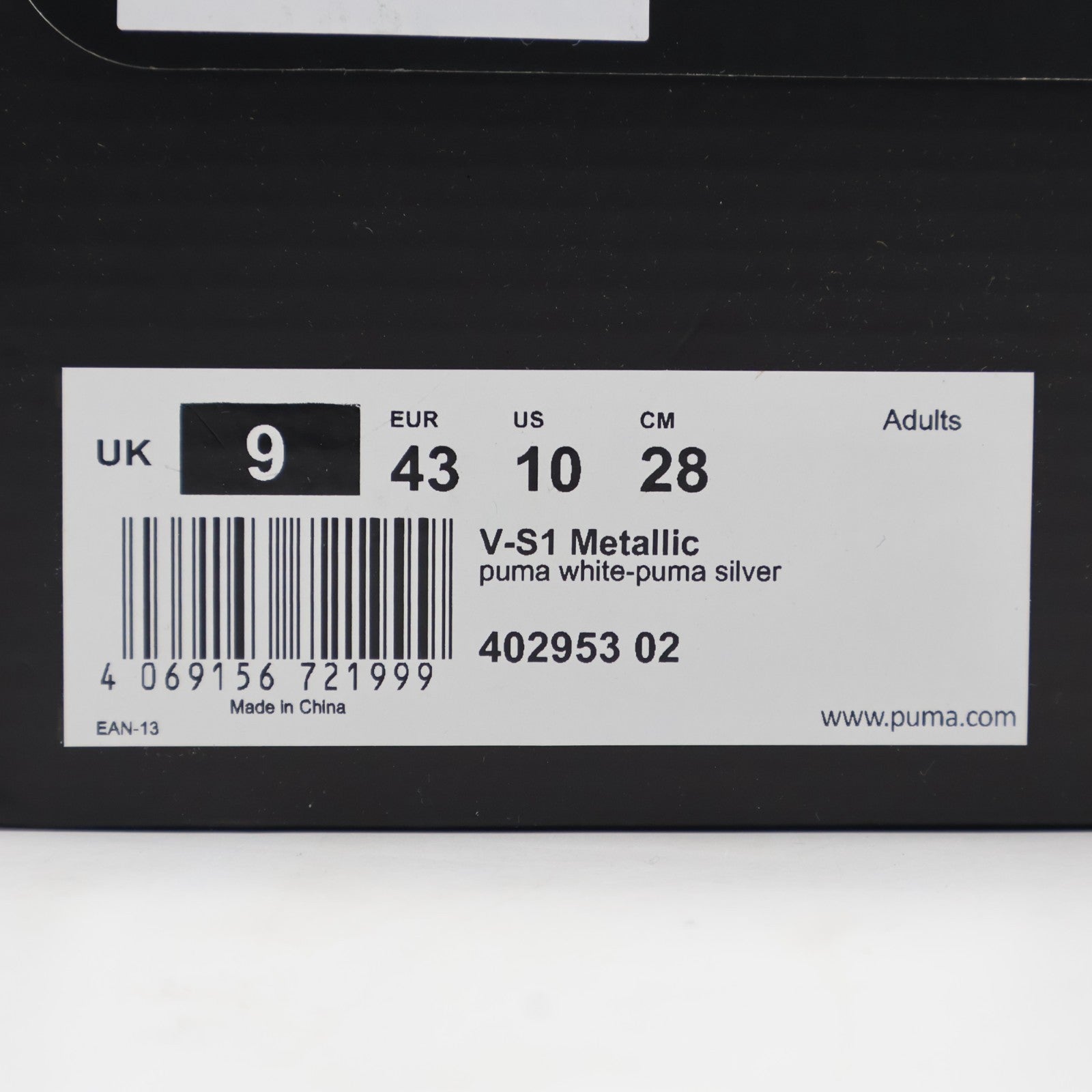 402953-02 Puma V-S1 Metallic White Silver (Men's)